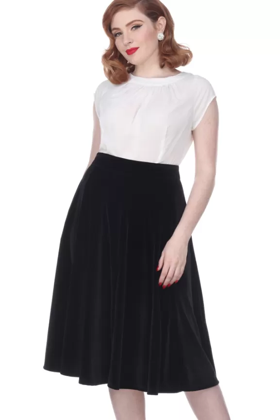 Bettie Page Skirts | Alice Skirt (Black Velvet)