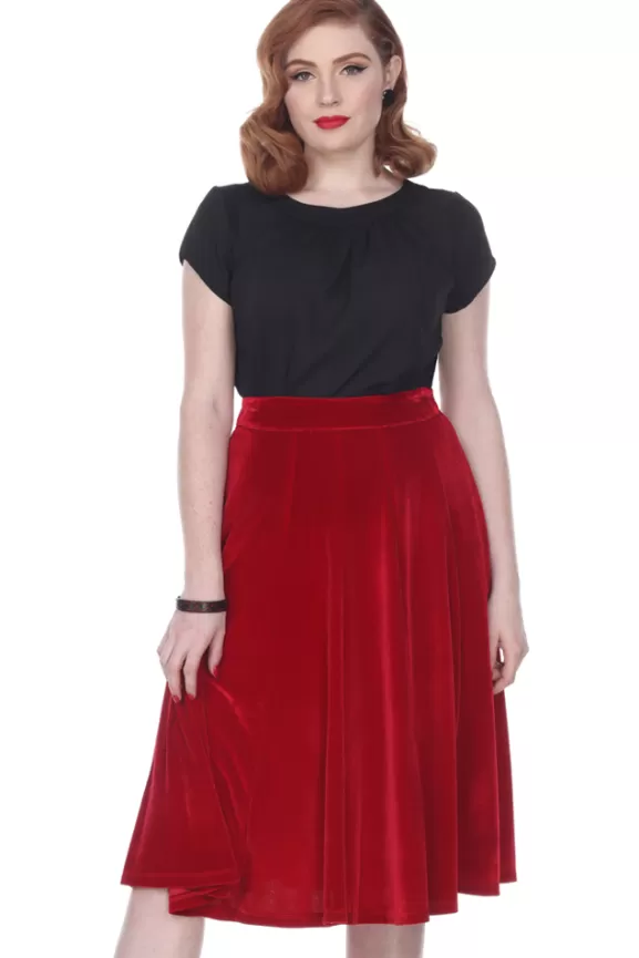 Bettie Page Skirts | Alice Skirt (Red Velvet)