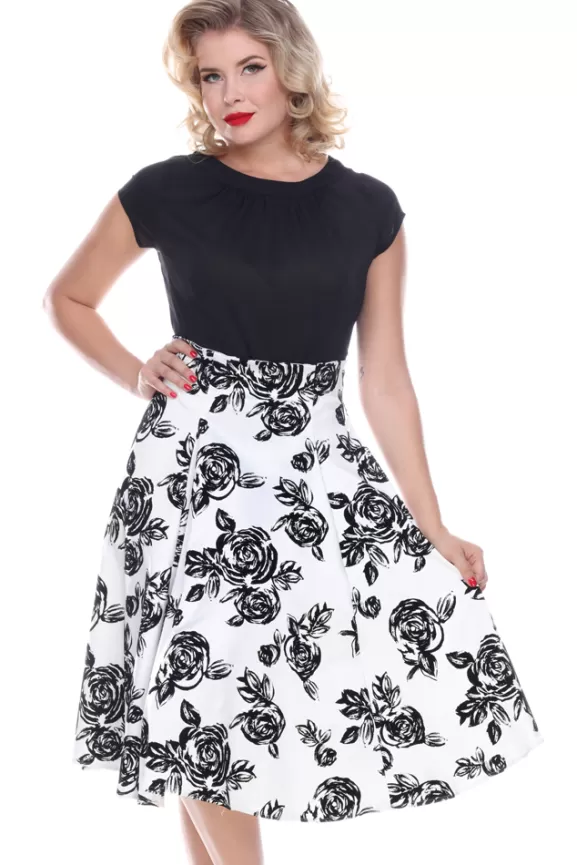 Bettie Page Skirts | Annette Skirt (White/Black)