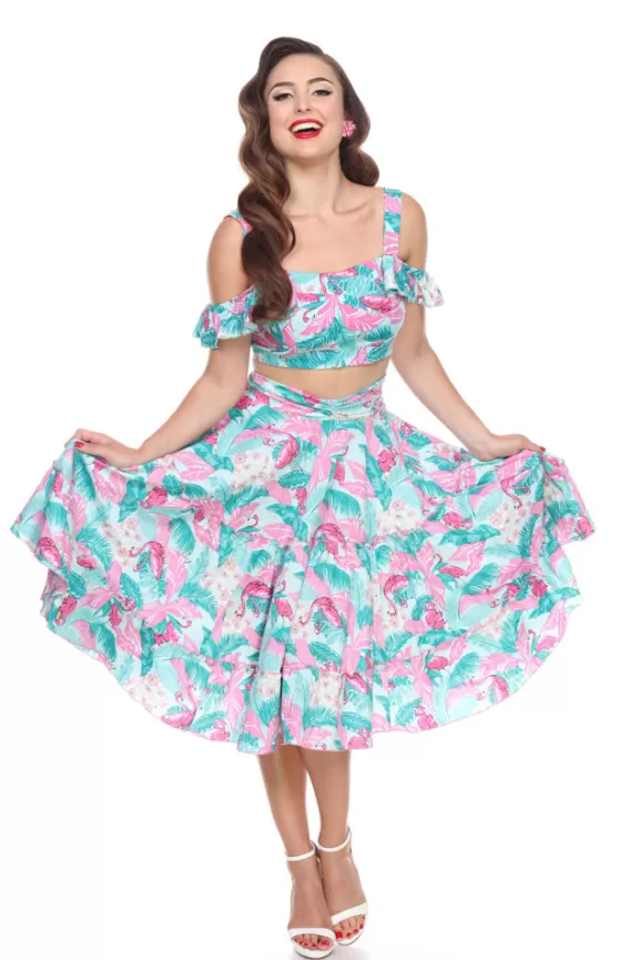 Bettie Page Skirts | Cha Cha Skirt (Flamingo) By