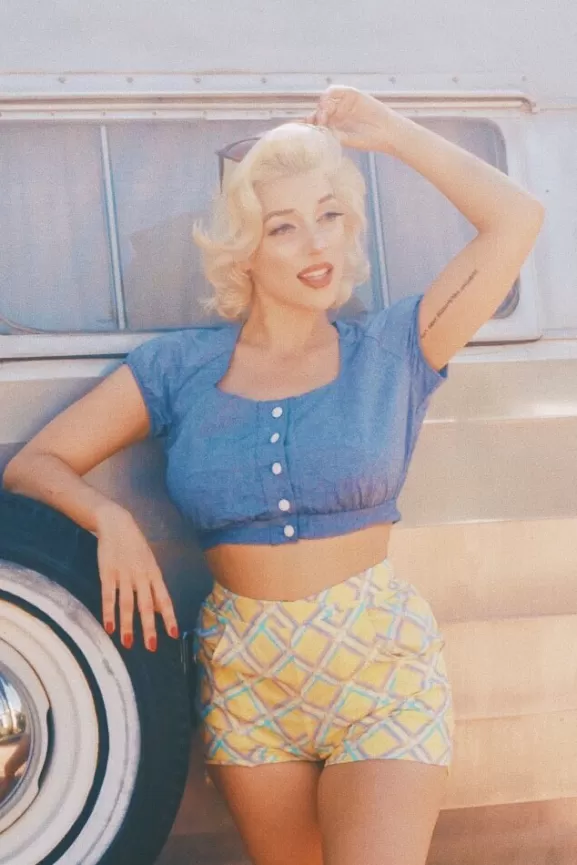 Bettie Page Shorts | Delilah Shorts (Sunshine) By