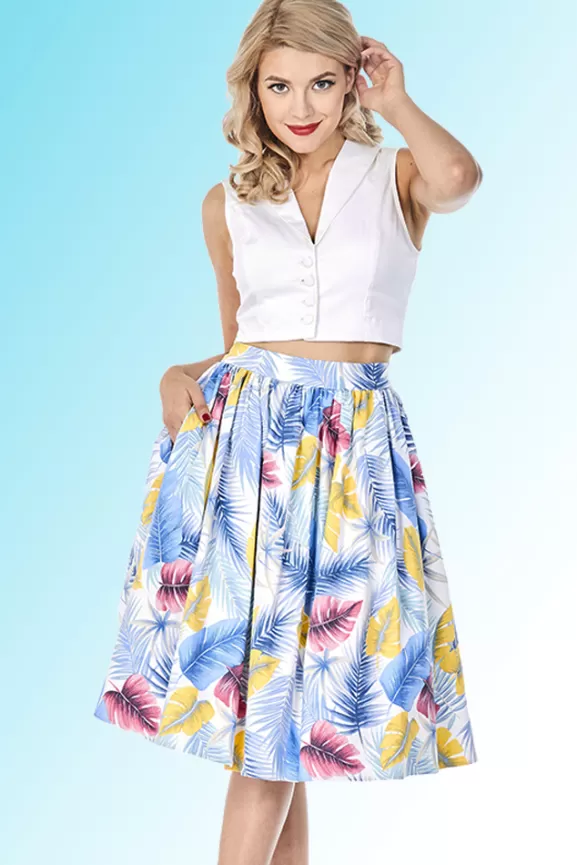 Bettie Page Skirts | Ellie Skirt (Leaves) By