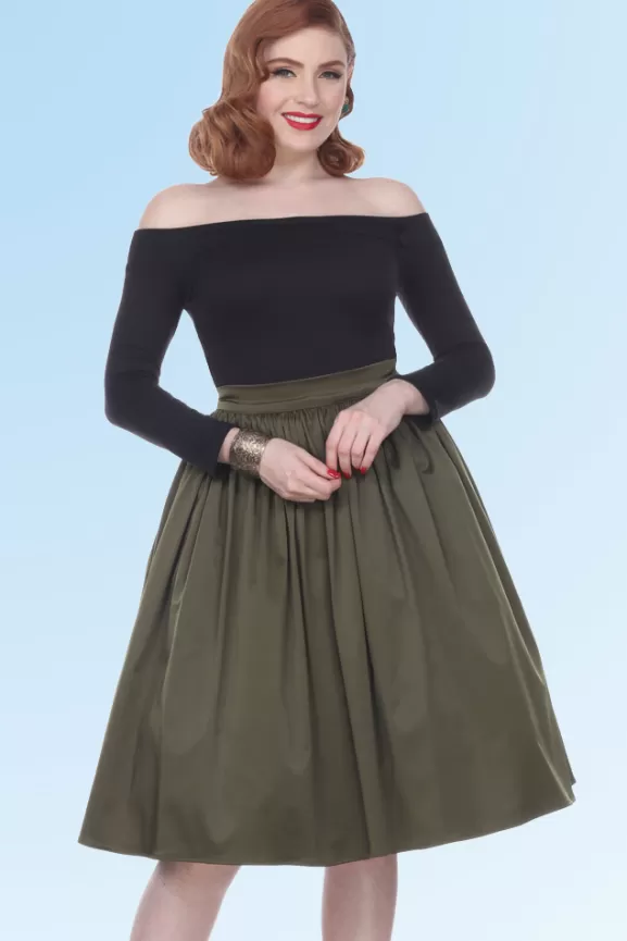 Bettie Page Skirts | Ellie Skirt (Olive) By