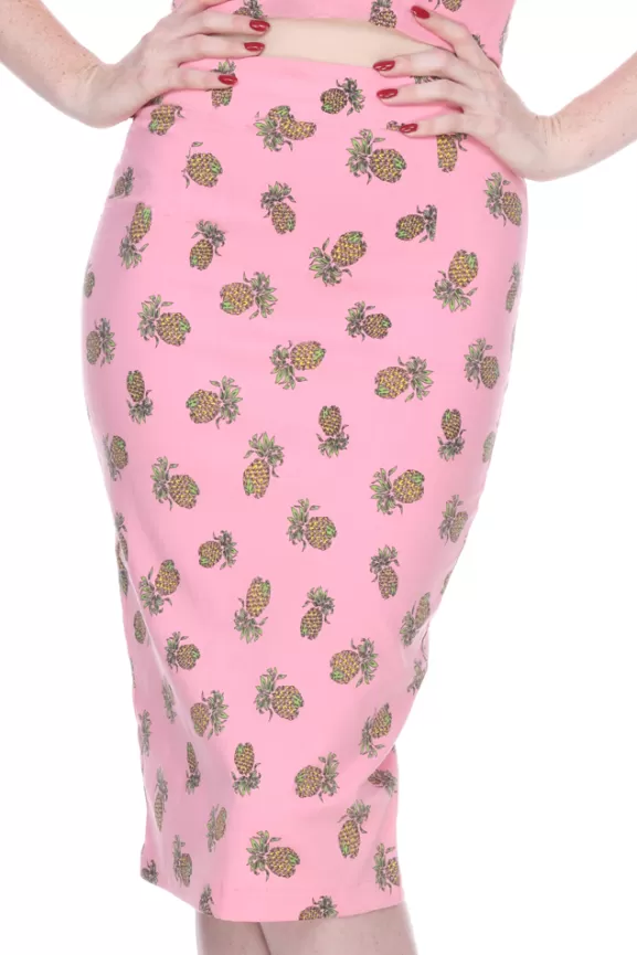 Bettie Page Skirts | High Time Skirt (Pink Pineapples)