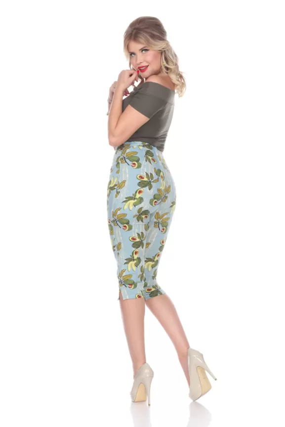 Bettie Page Pants | Honey Bop Capri (Avocado) By