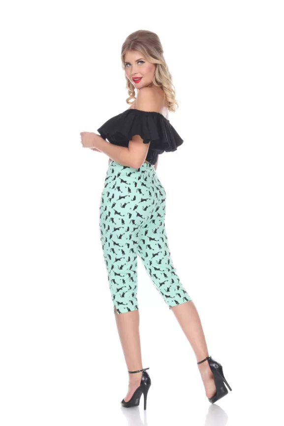 Bettie Page Pants | Honey Bop Capri (Kitty Kat) By