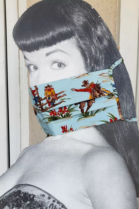 Bettie Page Face Masks | Horsing Around Face Mask