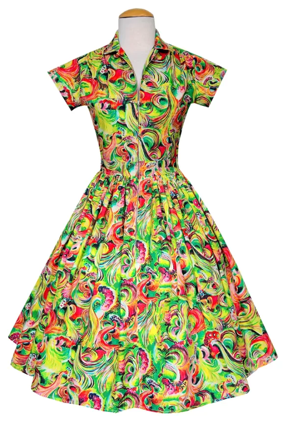 Bettie Page Bettie Page X Bernie Dexter | Kelly Dress (Proud Peacock)