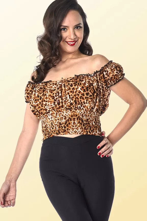 Bettie Page Tops | La Fiesta (Leopard) By