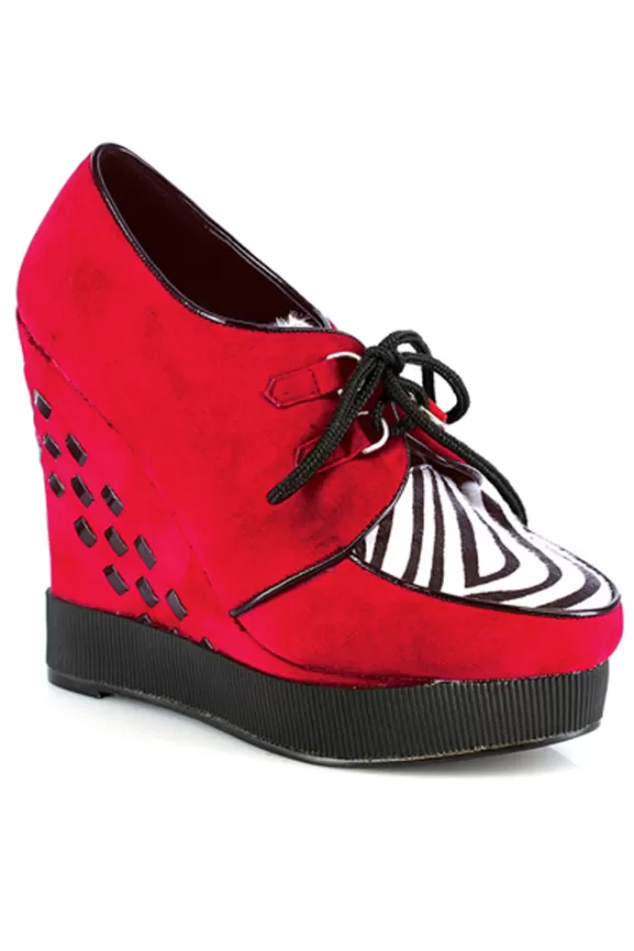 Bettie Page Shoes | Lux Wedge (Red/White) By