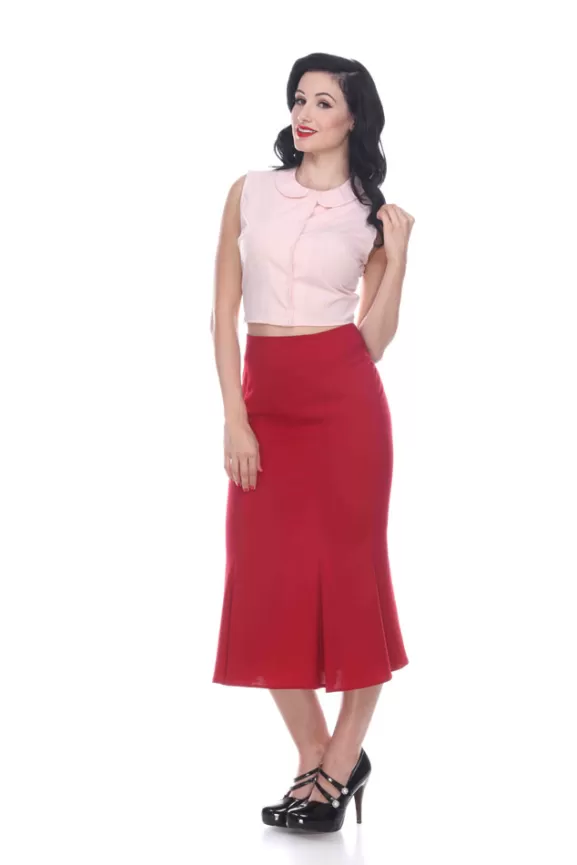 Bettie Page Skirts | Mermaid Skirt (Ruby) By