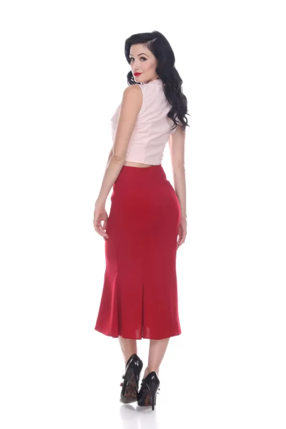 Bettie Page Skirts | Mermaid Skirt (Ruby) By