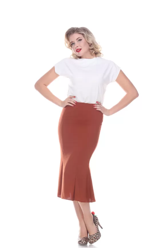 Bettie Page Skirts | Mermaid Skirt (Rust) By