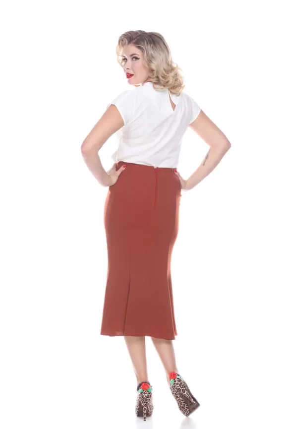 Bettie Page Skirts | Mermaid Skirt (Rust) By