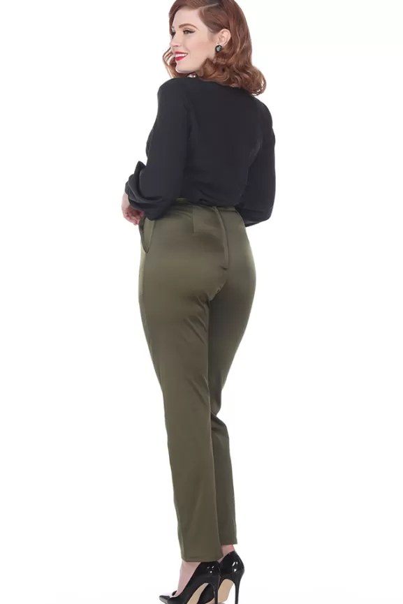 Bettie Page Pants | Monica Trouser (Olive) By