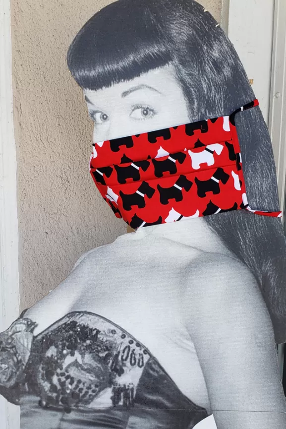 Bettie Page Face Masks | Puppy Love Face Mask