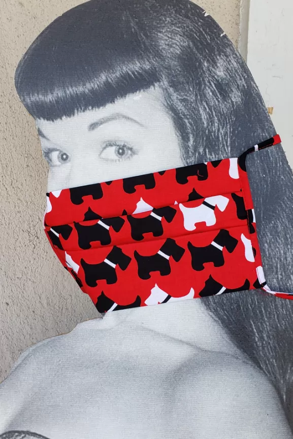 Bettie Page Face Masks | Puppy Love Face Mask