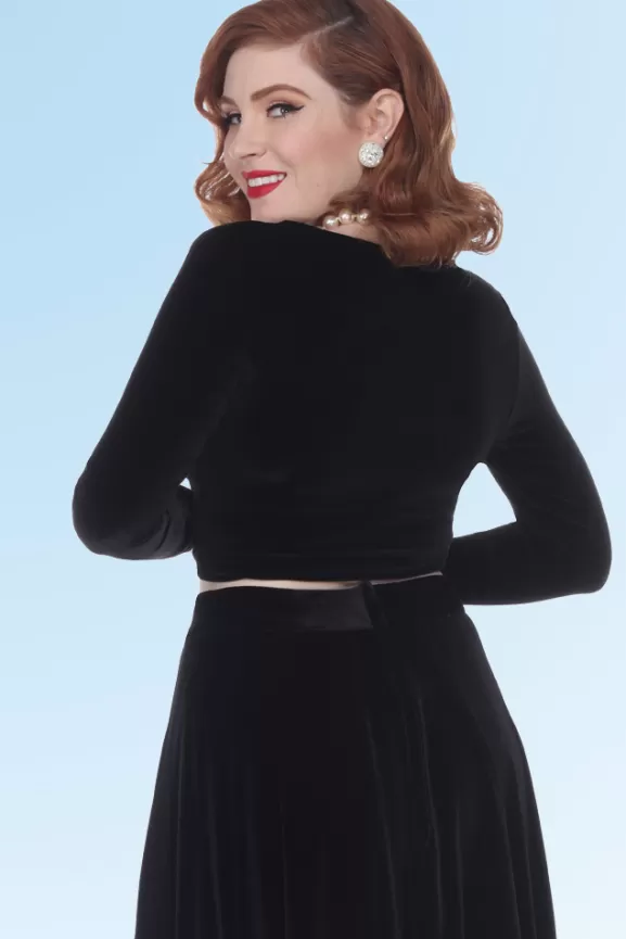 Bettie Page Tops | Serena Top (Black Velvet) By