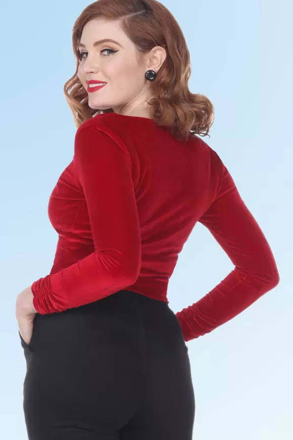 Bettie Page Tops | Serena Top (Red Velvet) By