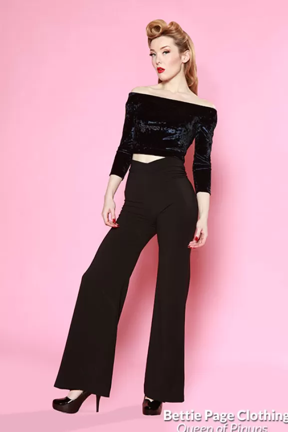 Bettie Page Tops | Shop Till You Drop Top (Navy Velvet) By