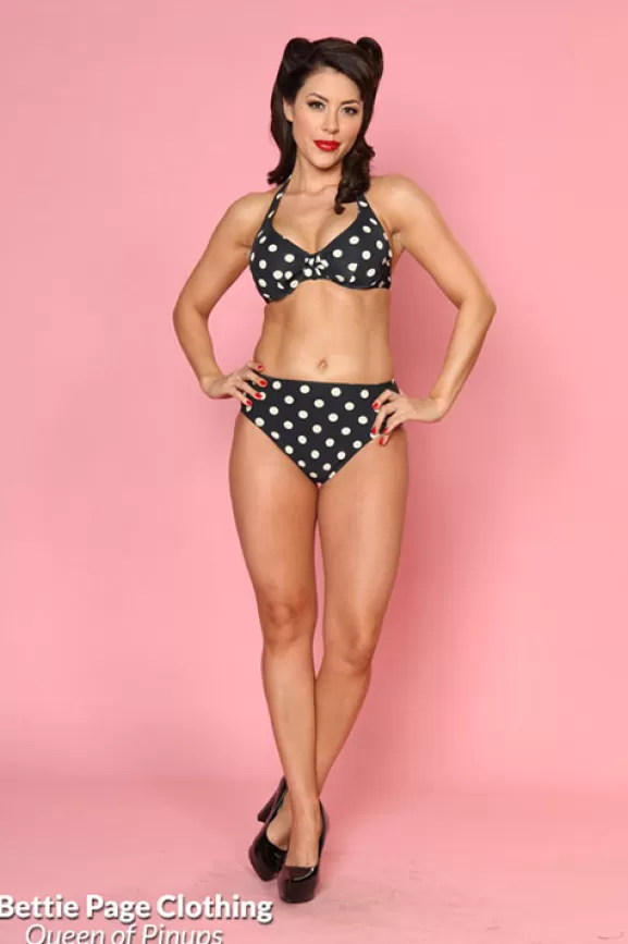 Bettie Page Swimwear | Spots (Black/White) By