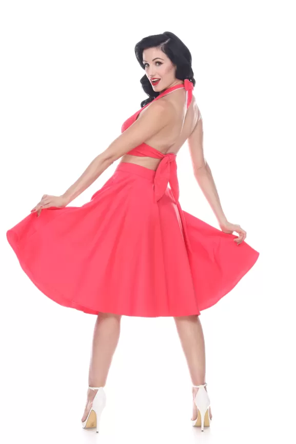 Bettie Page Skirts | Swing Skirt (Coral) By