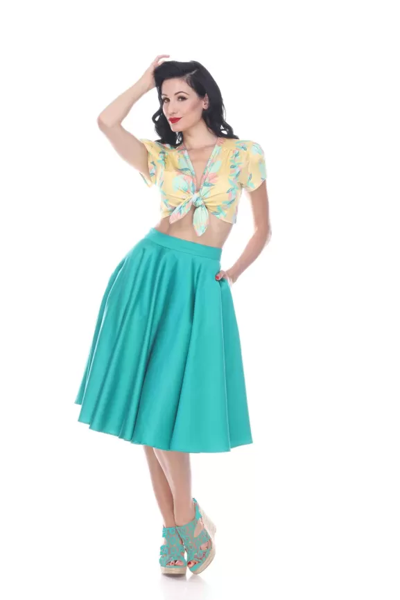 Bettie Page Skirts | Swing Skirt (Emerald) By