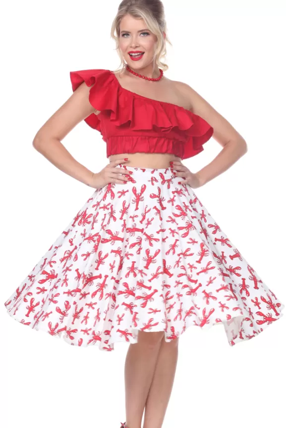 Bettie Page Skirts | Swing Skirt (Lobster) By