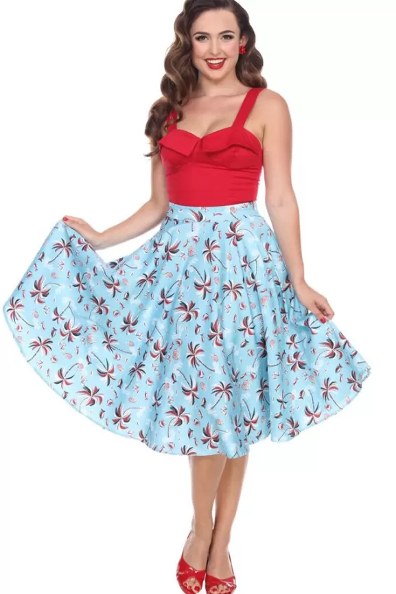 Bettie Page Skirts | Swing Skirt (Palm Trees)