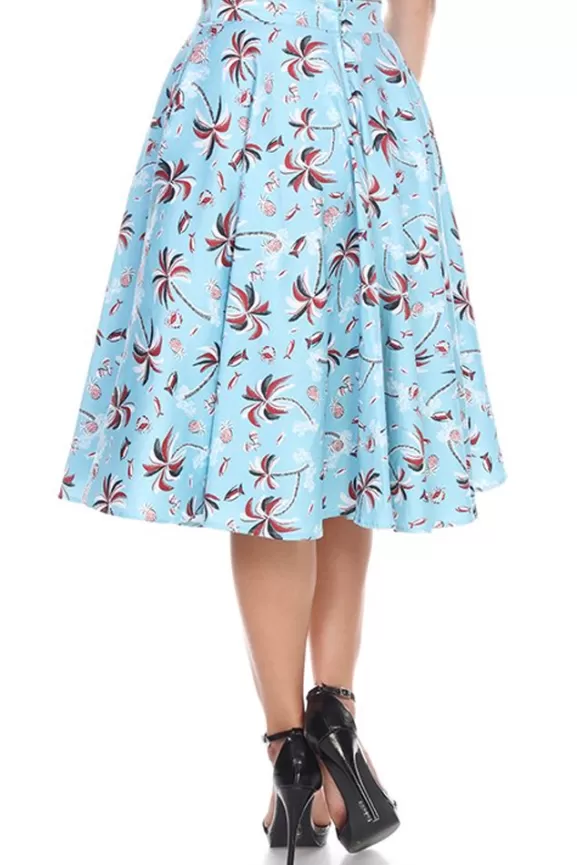 Bettie Page Skirts | Swing Skirt (Palm Trees)