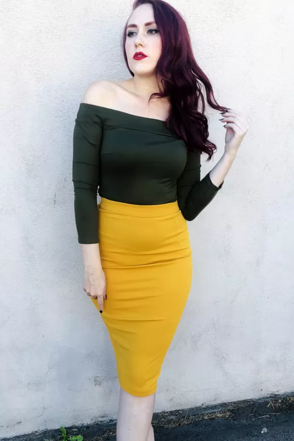 Bettie Page Skirts | Valerie Skirt (Mustard) By