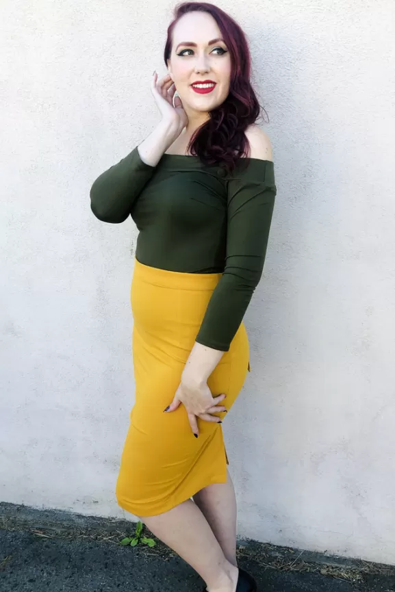 Bettie Page Skirts | Valerie Skirt (Mustard) By