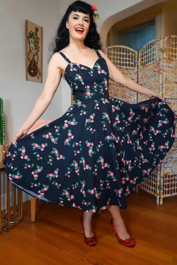 Bettie Page Bettie Page X Bernie Dexter | Vera Dress (Rosebud)