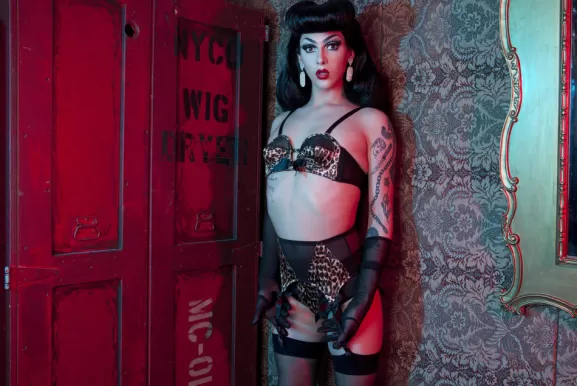 Bettie Page Girdles | Z Stitch 4 Strap Suspender Belt (Leopard) By