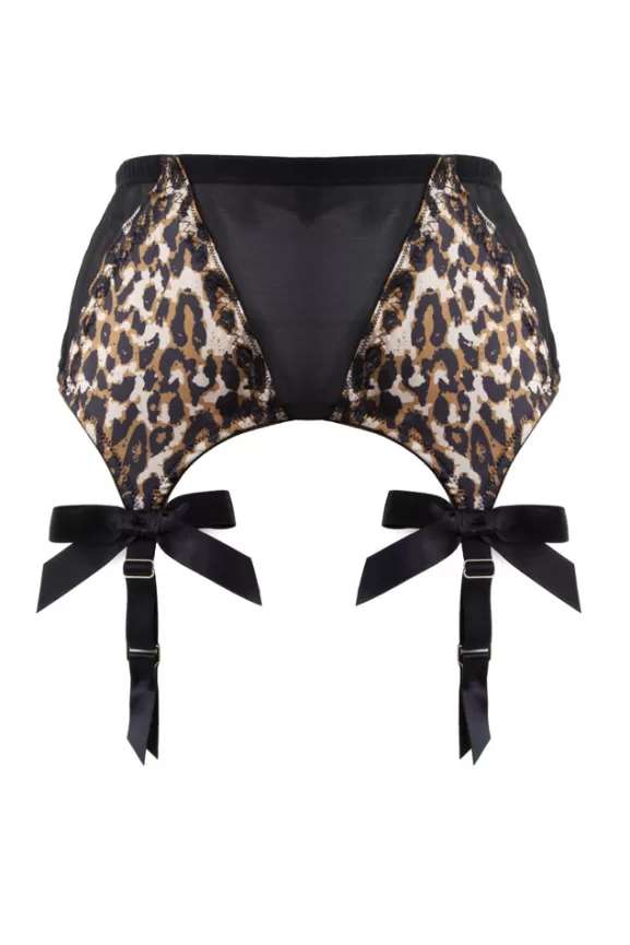 Bettie Page Girdles | Z Stitch 4 Strap Suspender Belt (Leopard) By